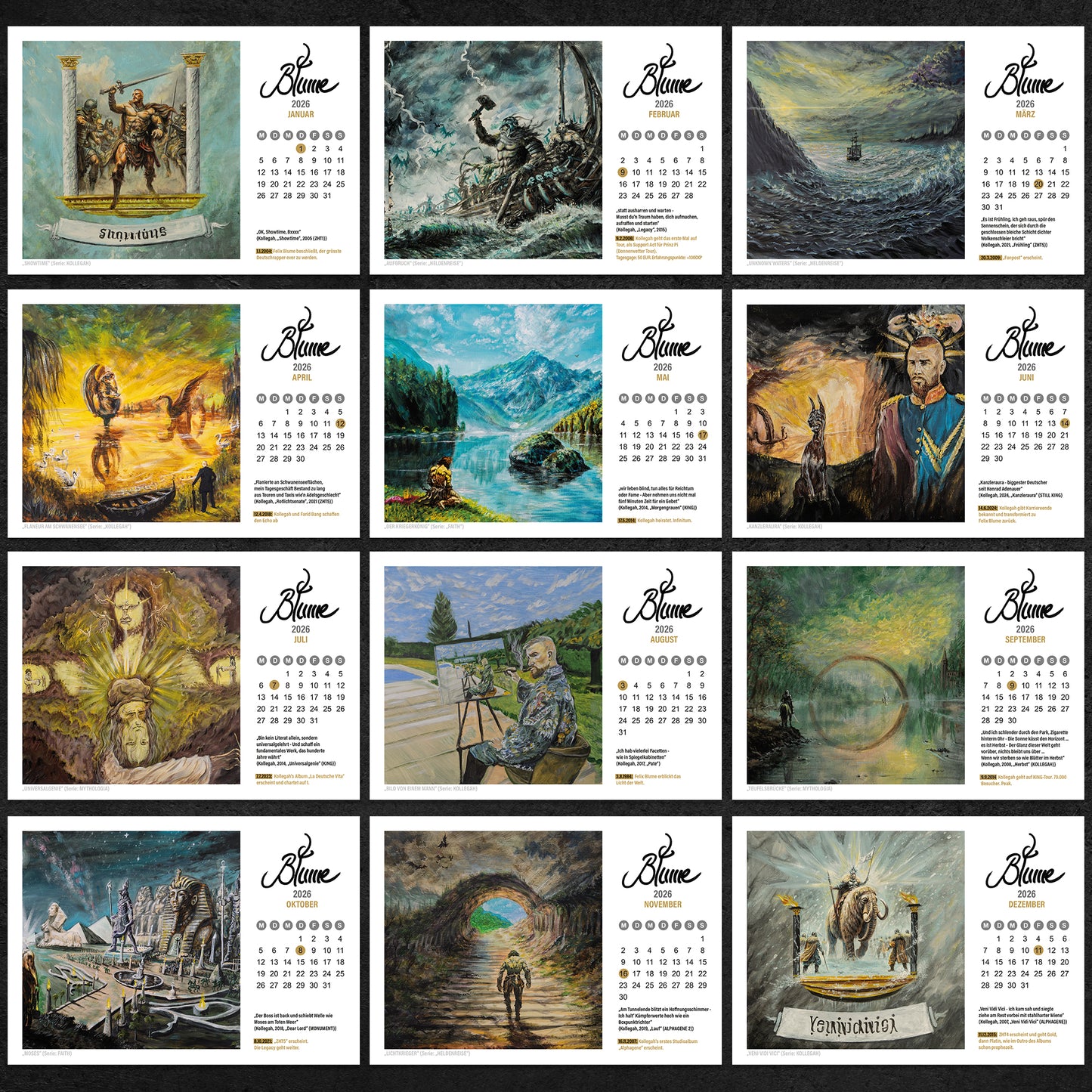 FELIX BLUME - KALENDER 2026